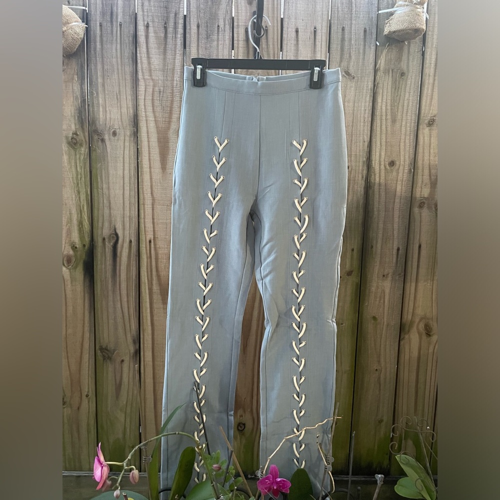 White Fox Boutique lace up jeans